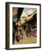Ponte Vecchio-Telemaco Signorini-Framed Art Print