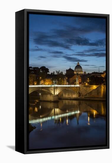 Ponte Vittorio Emanuelle Ii and the Dome of St. Peter's Basilica, Rome, Lazio, Italy, Europe-Ben Pipe-Framed Stretched Canvas