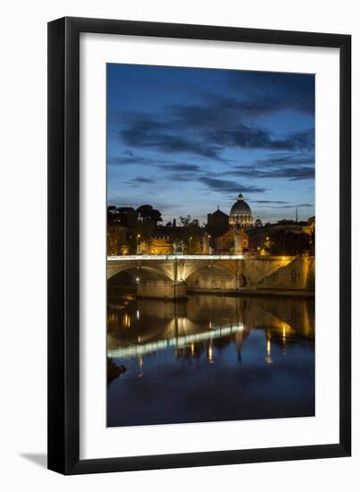 Ponte Vittorio Emanuelle Ii and the Dome of St. Peter's Basilica, Rome, Lazio, Italy, Europe-Ben Pipe-Framed Premium Photographic Print