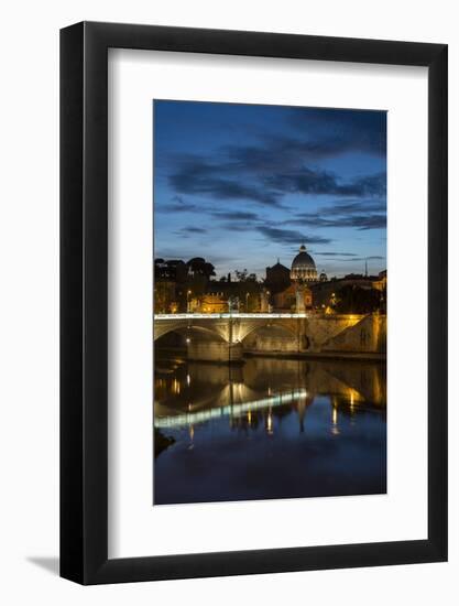 Ponte Vittorio Emanuelle Ii and the Dome of St. Peter's Basilica, Rome, Lazio, Italy, Europe-Ben Pipe-Framed Photographic Print