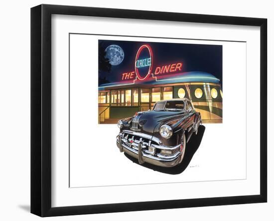 Pontiac Chieftain '50 at The Circle Diner-Graham Reynold-Framed Art Print