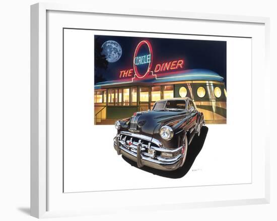 Pontiac Chieftain '50 at The Circle Diner-Graham Reynold-Framed Art Print