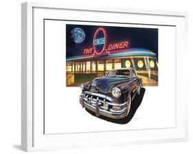 Pontiac Chieftain '50 at The Circle Diner-Graham Reynold-Framed Art Print