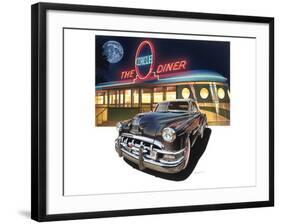 Pontiac Chieftain '50 at The Circle Diner-Graham Reynold-Framed Art Print