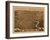 Pontiac, Illinois - Panoramic Map-Lantern Press-Framed Art Print