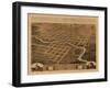 Pontiac, Illinois - Panoramic Map-Lantern Press-Framed Art Print