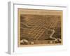 Pontiac, Illinois - Panoramic Map-Lantern Press-Framed Art Print