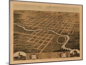 Pontiac, Illinois - Panoramic Map-Lantern Press-Mounted Art Print