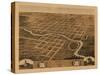 Pontiac, Illinois - Panoramic Map-Lantern Press-Stretched Canvas