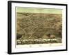 Pontiac, Michigan - Panoramic Map-Lantern Press-Framed Art Print