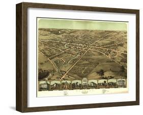 Pontiac, Michigan - Panoramic Map-Lantern Press-Framed Art Print