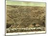 Pontiac, Michigan - Panoramic Map-Lantern Press-Mounted Art Print