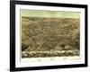 Pontiac, Michigan - Panoramic Map-Lantern Press-Framed Art Print