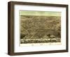 Pontiac, Michigan - Panoramic Map-Lantern Press-Framed Art Print