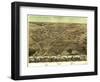 Pontiac, Michigan - Panoramic Map-Lantern Press-Framed Art Print