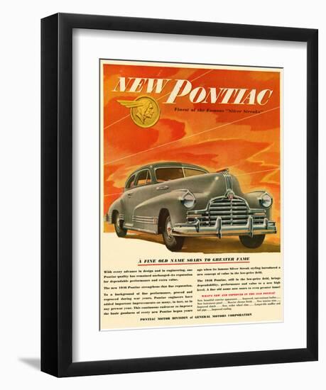 Pontiac-Soars to Greater Fame-null-Framed Art Print