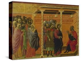 Pontius Pilate's Second Interrogation of Christ-Duccio Di buoninsegna-Stretched Canvas