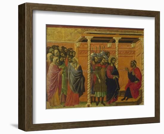 Pontius Pilate's Second Interrogation of Christ-Duccio Di buoninsegna-Framed Giclee Print