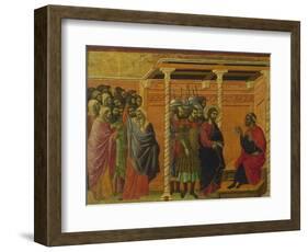 Pontius Pilate's Second Interrogation of Christ-Duccio Di buoninsegna-Framed Giclee Print