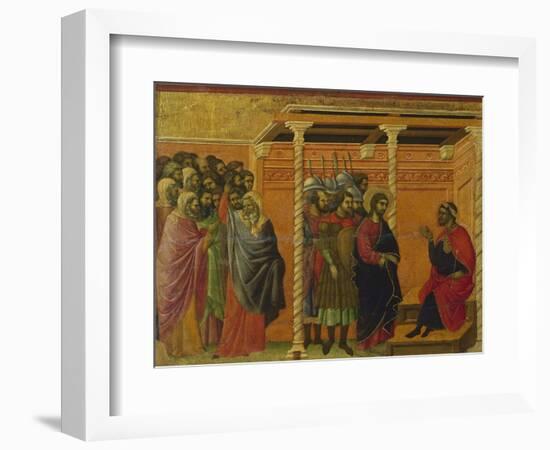 Pontius Pilate's Second Interrogation of Christ-Duccio Di buoninsegna-Framed Giclee Print