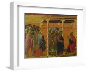 Pontius Pilate's Second Interrogation of Christ-Duccio Di buoninsegna-Framed Giclee Print