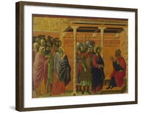 Pontius Pilate's Second Interrogation of Christ-Duccio Di buoninsegna-Framed Giclee Print