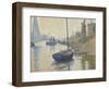 Ponton de la Félicité at Asnières (Opus no. 143), 1886-Paul Signac-Framed Giclee Print