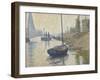 Ponton de la Félicité at Asnières (Opus no. 143), 1886-Paul Signac-Framed Giclee Print