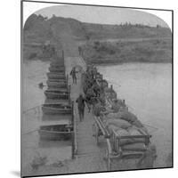 Pontoon Bridge across the Modder River, Boer War, South Africa, 1900-Underwood & Underwood-Mounted Giclee Print