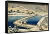 Pontoon Bridge at Sano, Kozuke Province, Ancient View, Circa 1833-Tani Bunchu-Framed Stretched Canvas