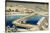 Pontoon Bridge at Sano, Kozuke Province, Ancient View, Circa 1833-Tani Bunchu-Stretched Canvas