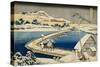 Pontoon Bridge at Sano, Kozuke Province, Ancient View, Circa 1833-Tani Bunchu-Stretched Canvas