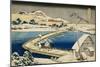 Pontoon Bridge at Sano, Kozuke Province, Ancient View, Circa 1833-Tani Bunchu-Mounted Giclee Print