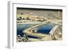 Pontoon Bridge at Sano, Kozuke Province, Ancient View, Circa 1833-Tani Bunchu-Framed Giclee Print