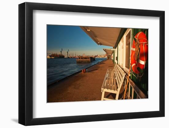 Pontoon Jetties in the Port of Hamburg (City)-Thomas Ebelt-Framed Photographic Print