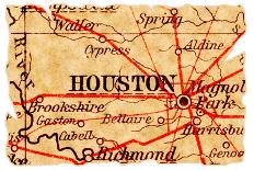 Houston Old Map-Pontuse-Art Print