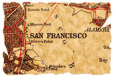 San Francisco Old Map-Pontuse-Art Print