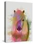 Pony 1 Portrait Rainbow Splash-Fab Funky-Stretched Canvas