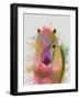 Pony 1 Portrait Rainbow Splash-Fab Funky-Framed Art Print