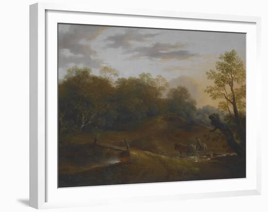 Pony Cart Crossing a Woodland Brook, C.1815-Benjamin Barker-Framed Giclee Print