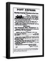 Pony Express, Nine Days from San Francisco to New York-null-Framed Giclee Print