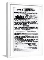 Pony Express, Nine Days from San Francisco to New York-null-Framed Giclee Print