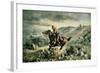 Pony Express Pursued by Indians, 1900-Henry W. Hansen-Framed Giclee Print