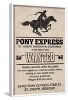 Pony Express Replica Recruitment Advertisement Print Poster-null-Framed Poster