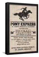 Pony Express Replica Recruitment Advertisement Print Poster-null-Framed Poster