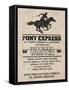 Pony Express Replica Recruitment Advertisement Print Poster-null-Framed Stretched Canvas