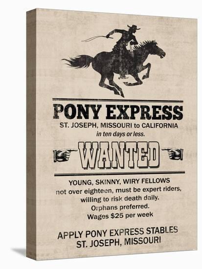 Pony Express Replica Recruitment Advertisement Print Poster-null-Stretched Canvas