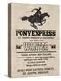 Pony Express Replica Recruitment Advertisement Print Poster-null-Stretched Canvas