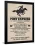 Pony Express Replica Recruitment Advertisement Print Poster-null-Framed Poster