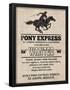 Pony Express Replica Recruitment Advertisement Print Poster-null-Framed Poster